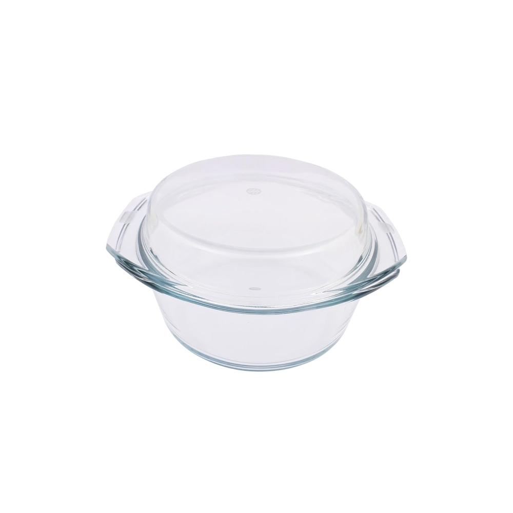 Borosil Oven and Microwave Safe Glass Serving Casserole Bowl with Glass Lid 1.2L, Transparent IH22CA12212