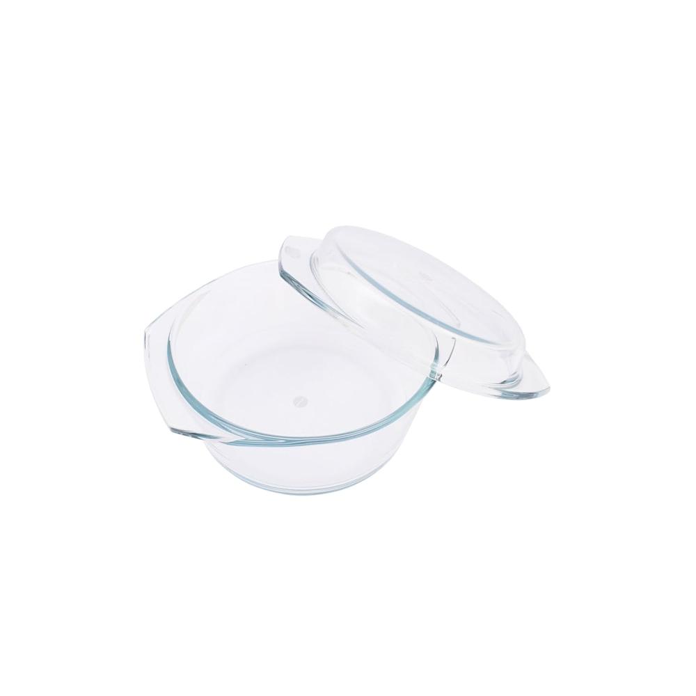 Borosil Oven and Microwave Safe Glass Serving Casserole Bowl with Glass Lid 1.2L, Transparent IH22CA12212