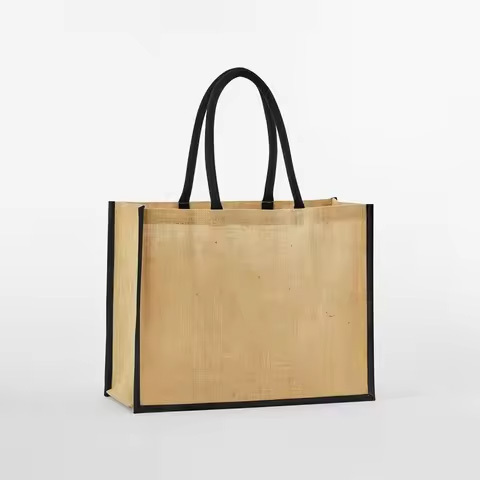 Best Selling Eco Friendly Geometric Jute Tote Bag Stylish Carry Bag for Office Work and Daily Essentials at Export Price