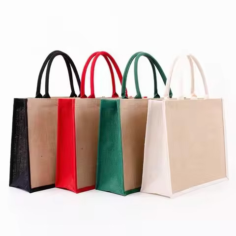 Indian Supplier Printed Geometric Jute Bag for Conference and Seminar Events Available at Export Price