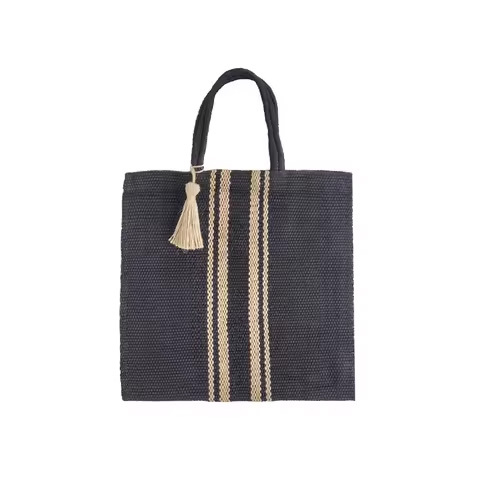 Wholesale Supply Stylish Geometric Pattern Jute Bag Fashion Carry Bag for Ladies Shopping Trips Available at Factory Price