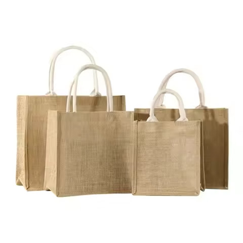 Hot Sale Natural Fiber Geometric Jute Bag Reusable Carry Tote for Sustainable Lifestyle Shopping Available at Good Price