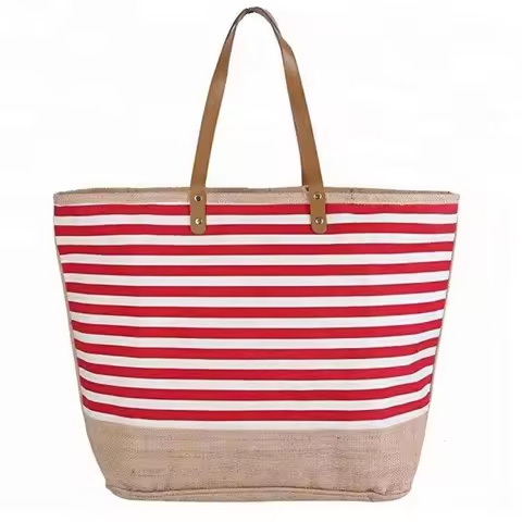 Wholesale Supply Printed Geometric Design Jute for Grocery and Vegetable Carry Available at Factory Price from India