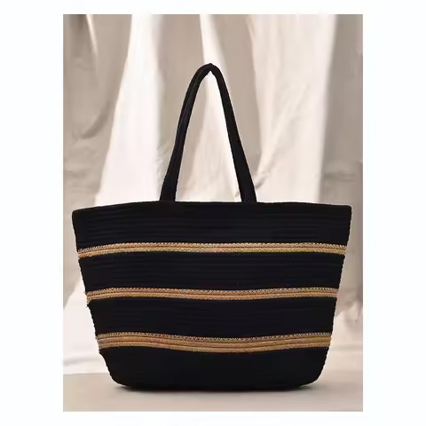 Indian Supplier Stylish Geometric Print Jute Tote Bag Fashion Carry Bag for Ladies Casual Outings Available for Sale