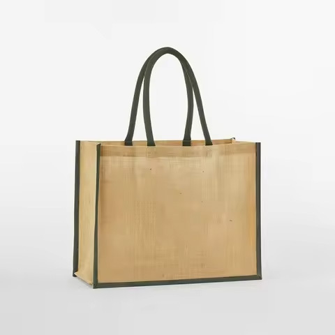 Top Demanded Geometric Jute Bag Reusable Carry Bag for Gift Shops and Souvenir Stores Available at Export Price