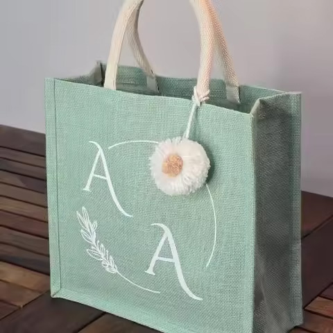 Eco Friendly Jute Tote Bag for Grocery & Farmers Market Shopping Durable Reusable Bag from India