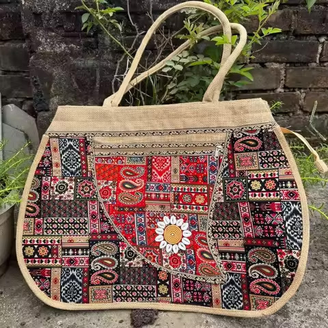 Premium Eco Friendly Jute Market Bag Durable Grocery Tote for Daily Shopping Use