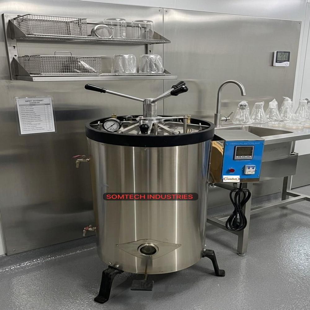 Vertical laboratory autoclave