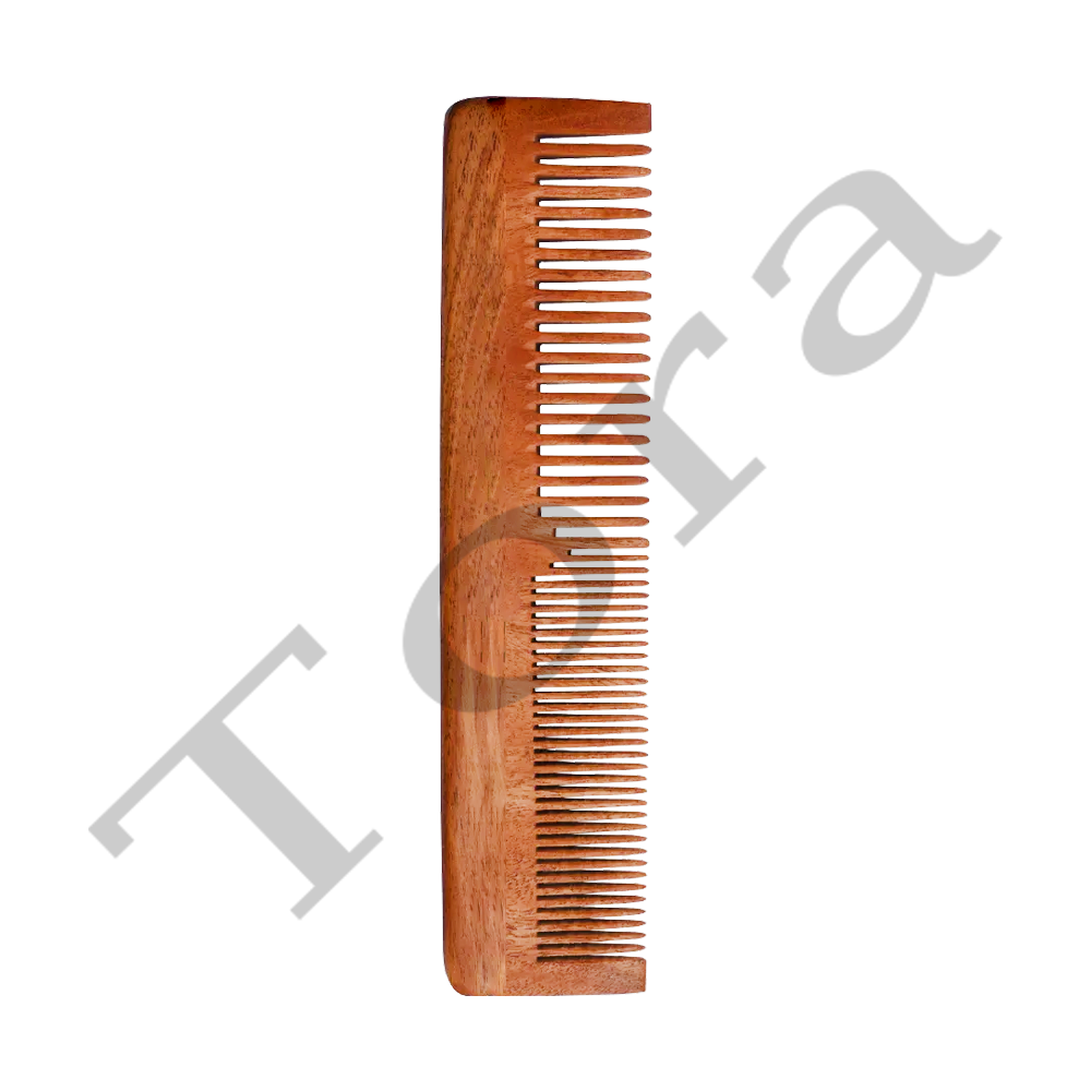 Tora Natural Neem Wooden Comb Lily Comb Export Quality Handmade  (tcnc7043) - Application: Daily Hair Grooming