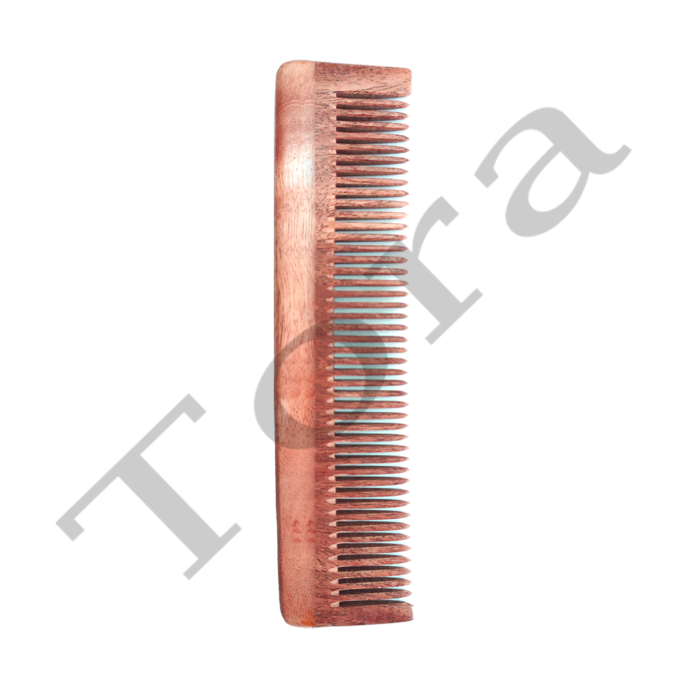 Tora Neem Wood Medium Bristles Comb Single टुकड़ा Export Quality Handmade (TCNC7045)