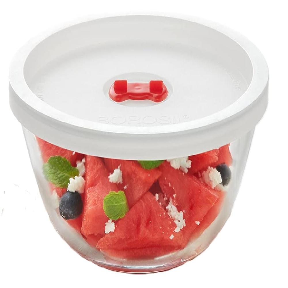 Borosil 1.5 L Serving & Mixing Bowl with Lid | Made in India Borosilicate Glass Bowl for Kitchen & Dinning | Bowl for Mixing Dough, Salad, Batter | Microwave & Dishwasher Safe Transparent  BGFGBBWL0056