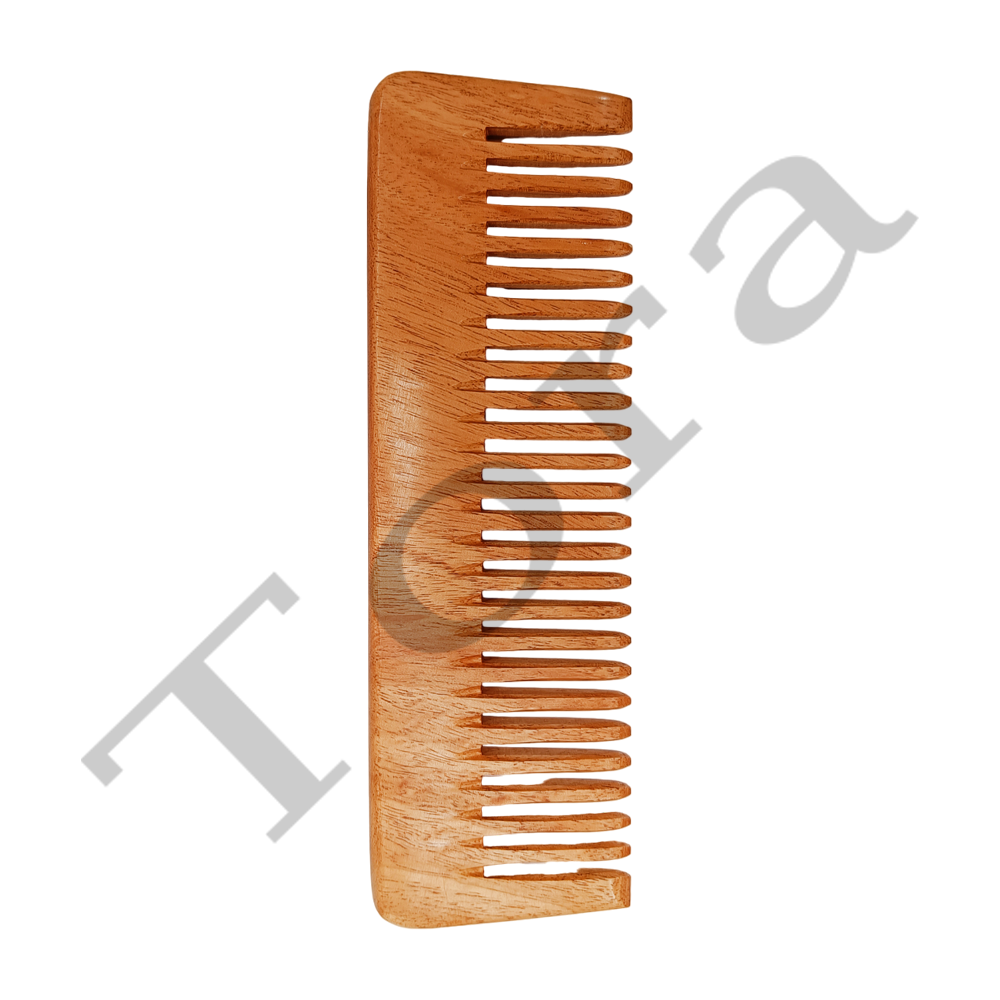 WOODEN WIDE NEEM COMB (TCNC7047)