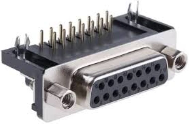 VGA Female PCB Mount Right Angle , Number of Pins: 15