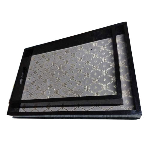 Modern 2 Pcs Tray Set MDF With Fabric