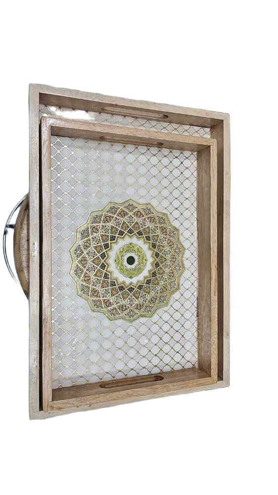 Geometric Mandala Serving Tray