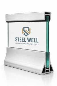 Aluminium Glass Railing Base Channel With Top Profile / Frameless Glass Railing Aluminium Profile System - Finishing: Mill Finished