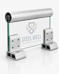 50mm Round Aluminium Top Rail / Aluminium Round Handrail / Aluminium Handrail Profile / Aluminium Porch Railing - Arm Length: Standard L Bracket Arm: 200 Mm