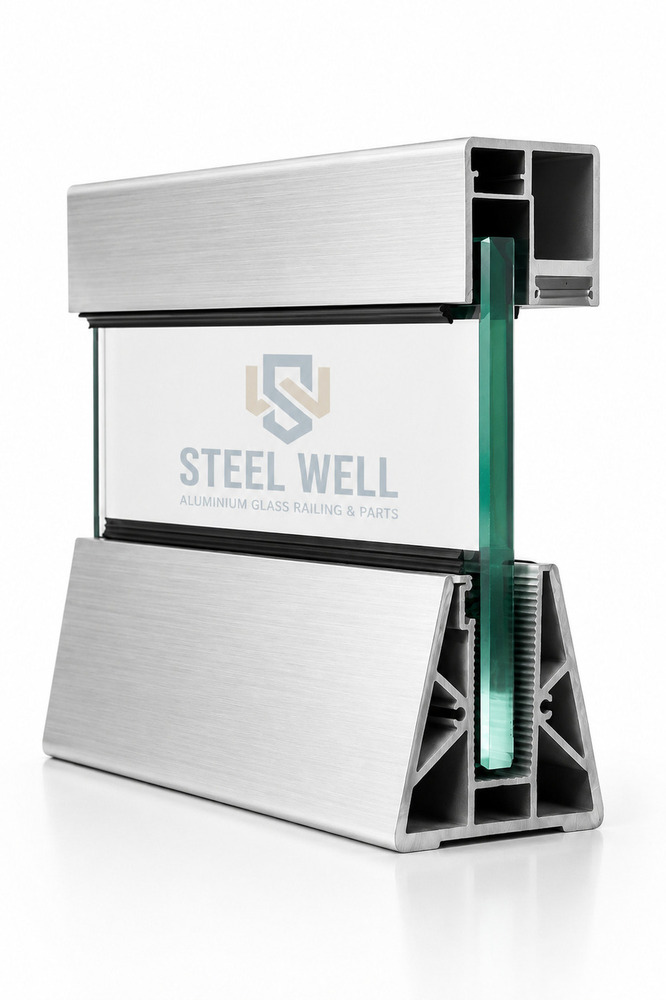 Heavy Duty Aluminium Railing Profile Top & Bottom Set - Finishing: Mill Finished