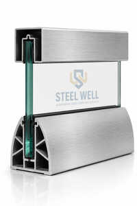 Aluminium Top Rail Profile / Modular Aluminium Railing Bottom & Top Profile - Finishing: Mill Finished