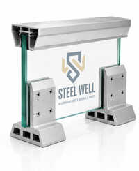 Aluminium Hotel Glass Rail / Aluminium Hospital Handrail /aluminium Balcony Tube Rail / Aluminium Top Mount Profile - Arm Length: 35 Mm (t Bracket Arm)