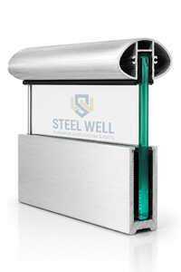 Aluminium Eye Top Glass Railing System / Aluminium Commercial Railing / Aluminium Bottom Base Profile - Finishing: Mill Finished