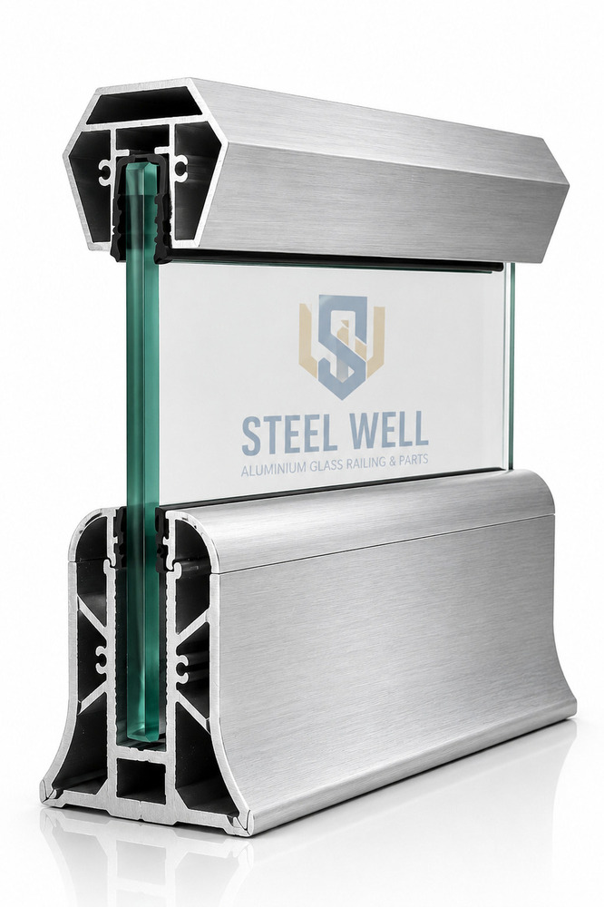 Premium Aluminium Railing Top & Bottom Profile - Arm Length: Adjustable
