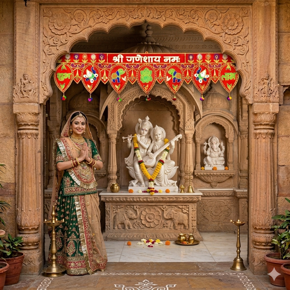KRISHNA HANDLOOM Mandir Decoration Toran for Festival B 12