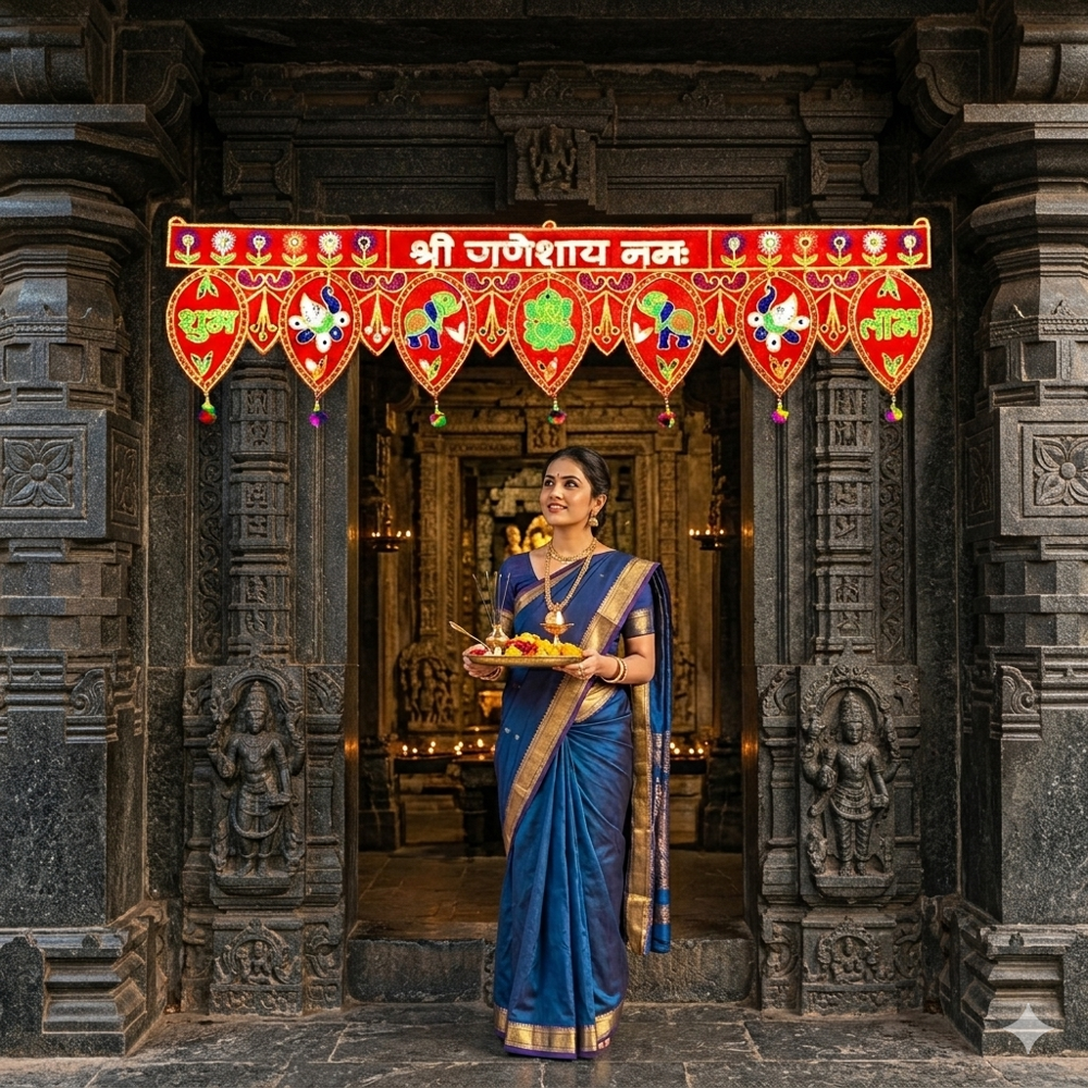 KRISHNA HANDLOOM Wedding Special Decorative Bandarwal B 13