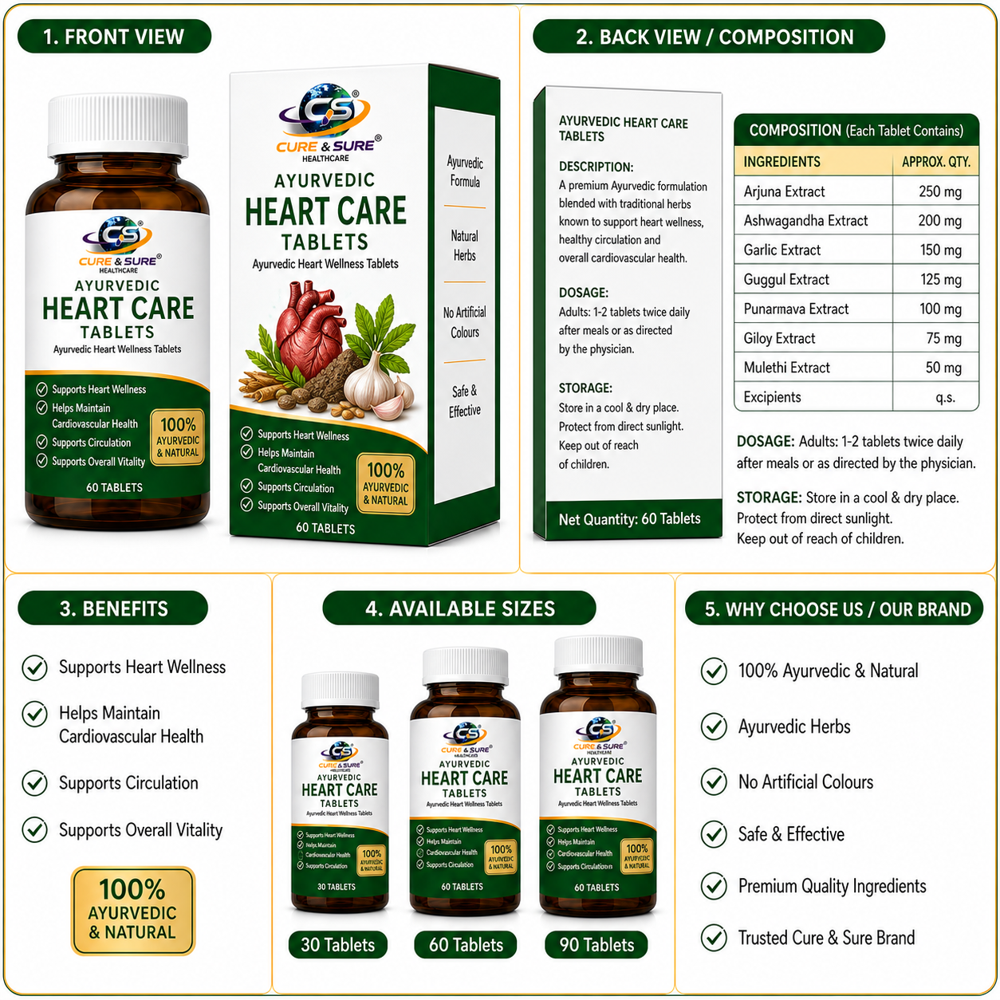 Ayurvedic Heart Care Tablets Third Party Manufacturing