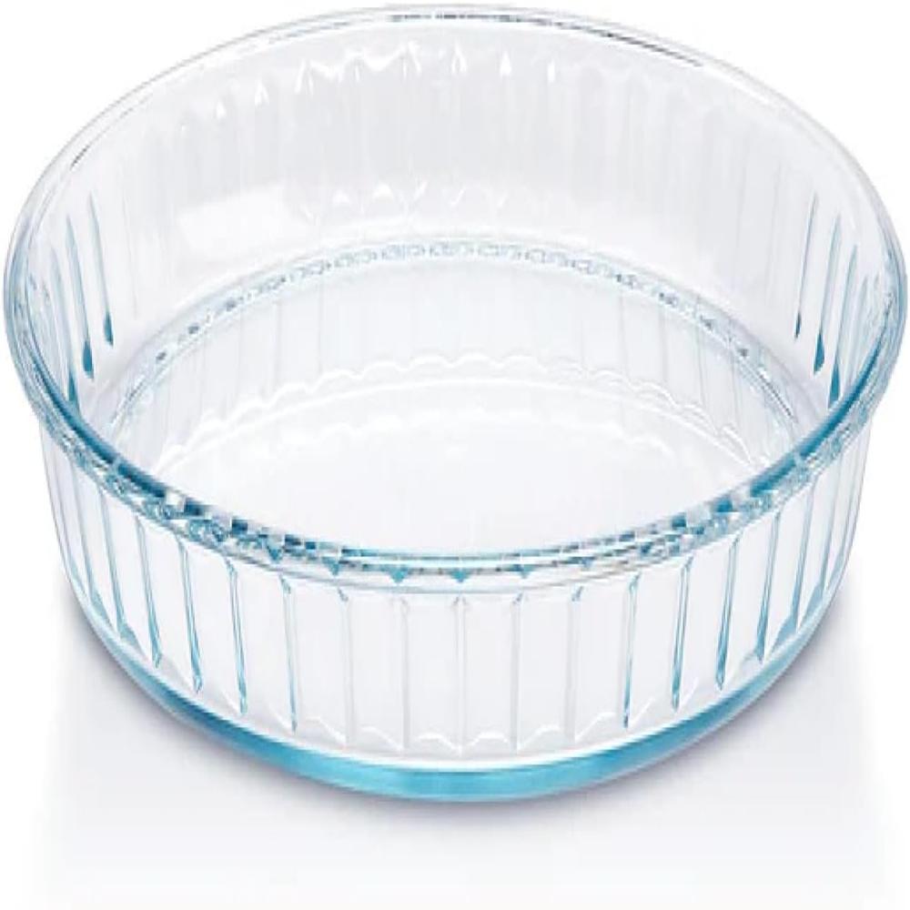 Borosil Fluted Baking Dish 1.2 Liter made with Borosilicate Glass | Oven, Microwave & Dishwasher Safe Pie & Quiche Dish | Heat Resistant Bakeware for Cooking & Serving IH22DH04212