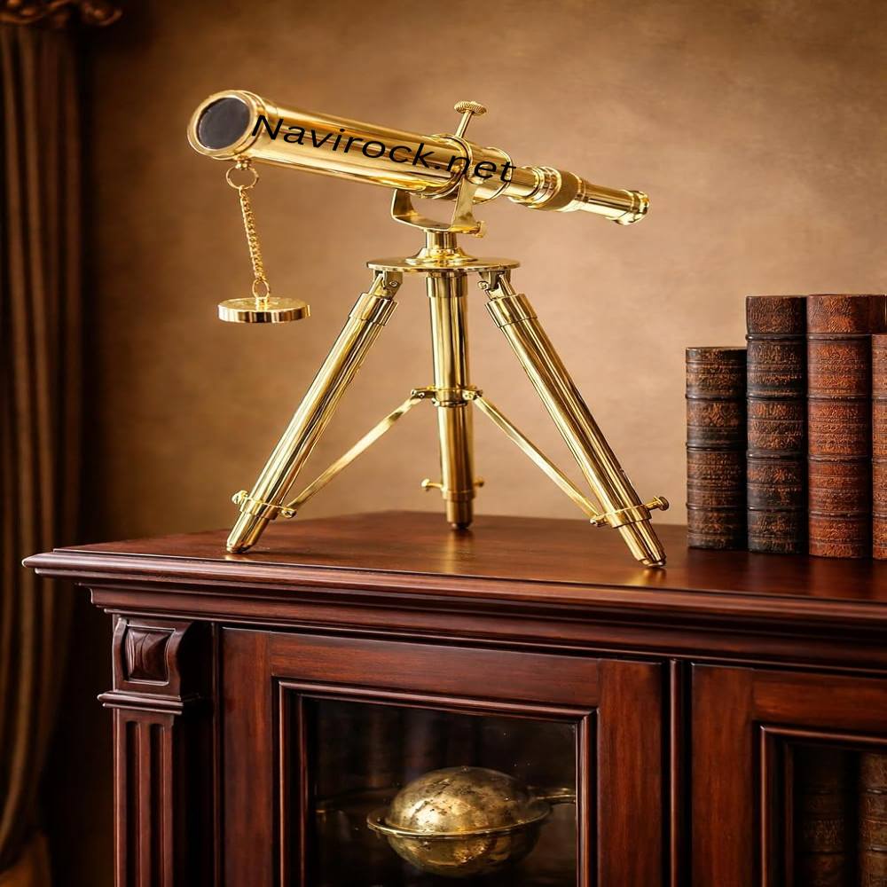 Antique Style Brass Spyglass Telescope with Solid Brass Tripod 