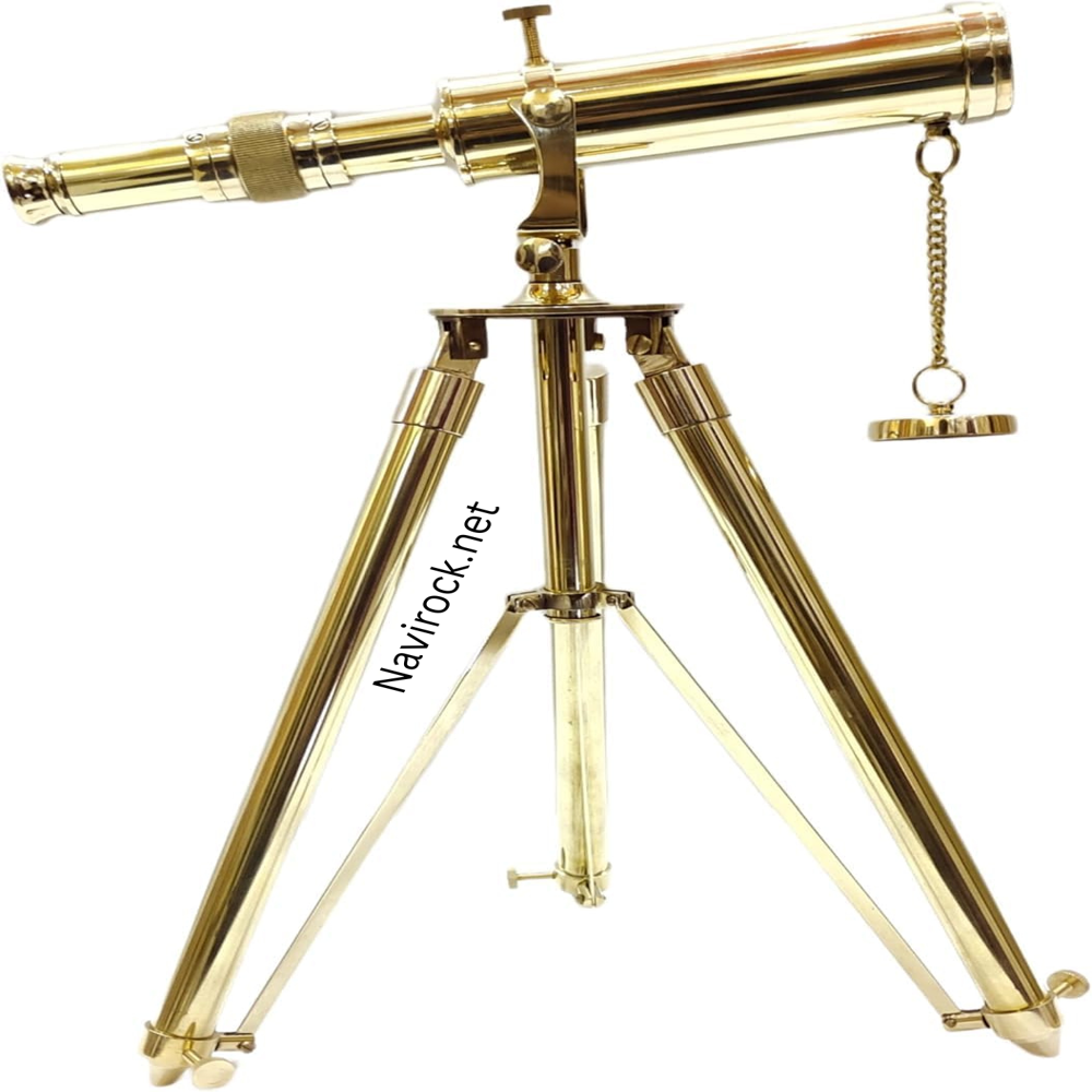 Antique Style Brass Spyglass Telescope with Solid Brass Tripod 