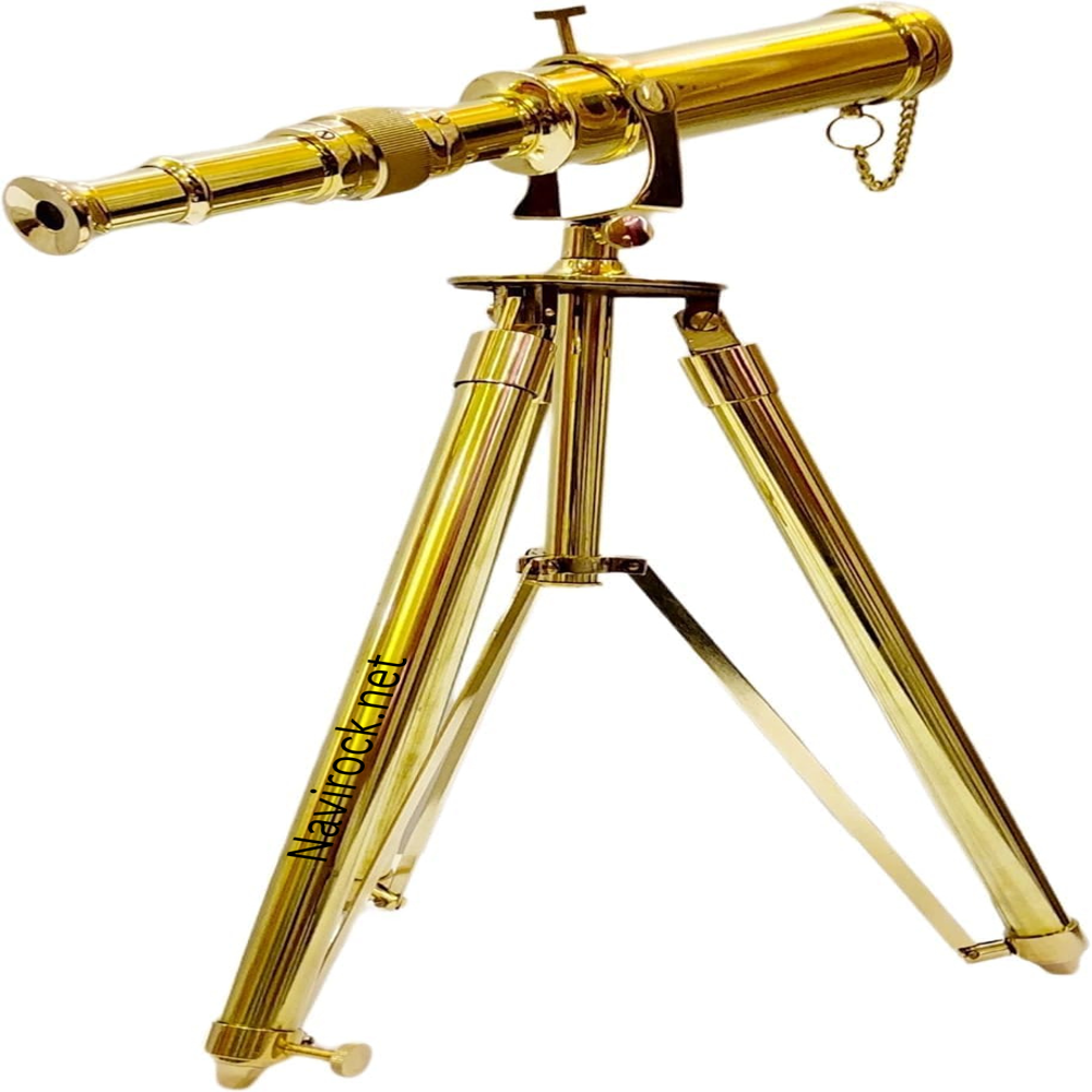 Antique Style Brass Spyglass Telescope with Solid Brass Tripod 