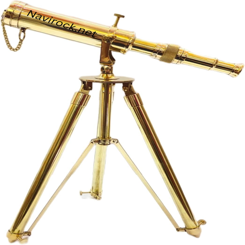 Antique Style Brass Spyglass Telescope with Solid Brass Tripod 