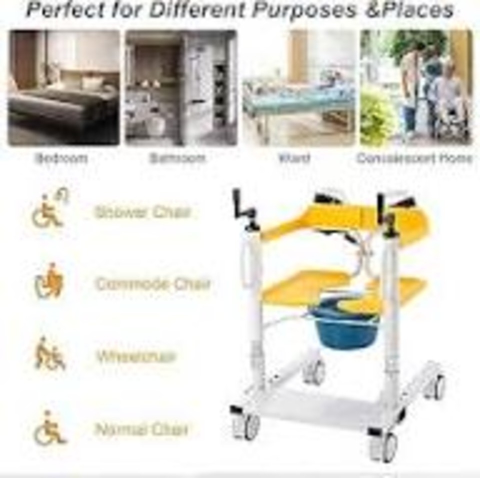 patient lifting commode wheelchair