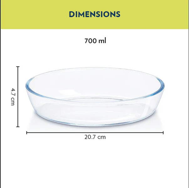 Borosil Oval Baking Dish 3Ltr Microwave & Oven Safe | Transparent | 1 Pc ICY22OD0130