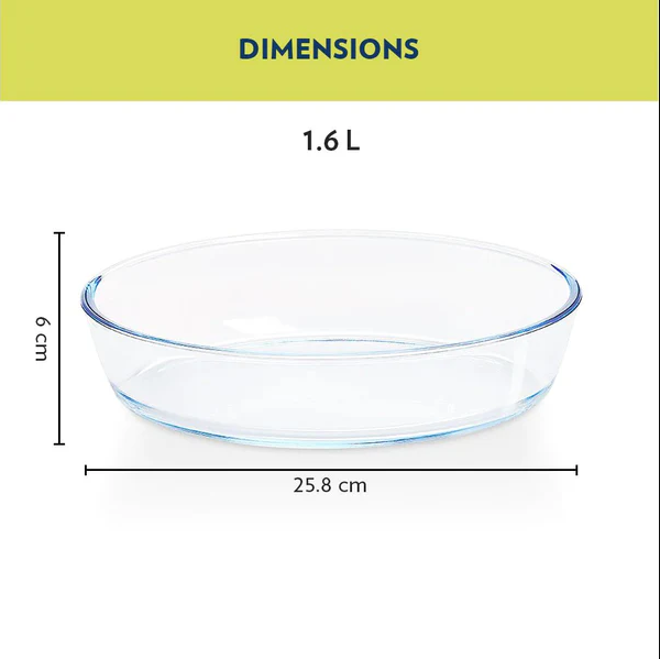 Borosil Oval Baking Dish 3Ltr Microwave & Oven Safe | Transparent | 1 Pc ICY22OD0130