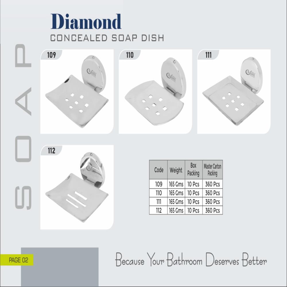 Diamond Concealed Soap Dish - Color: Silver