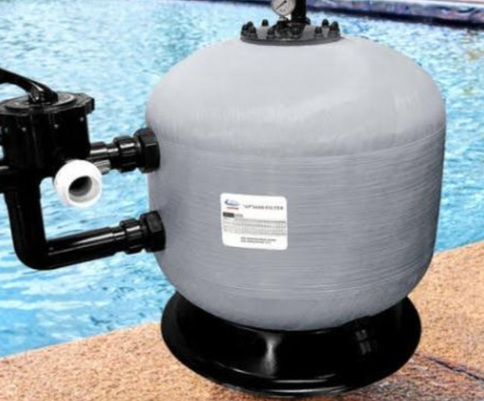 Swimming Pool Filter - Cylindrical Floor-mounted Design, Manual Control, Blue Color | Durable Materials, 1-year Warranty, Ideal For Commercial Use