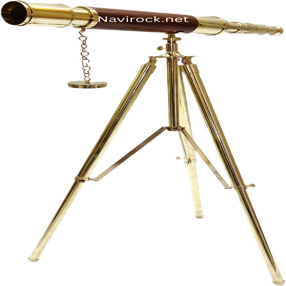 Vintage Brass Table Telescope with Antique Tripod Stand Shiny Brass