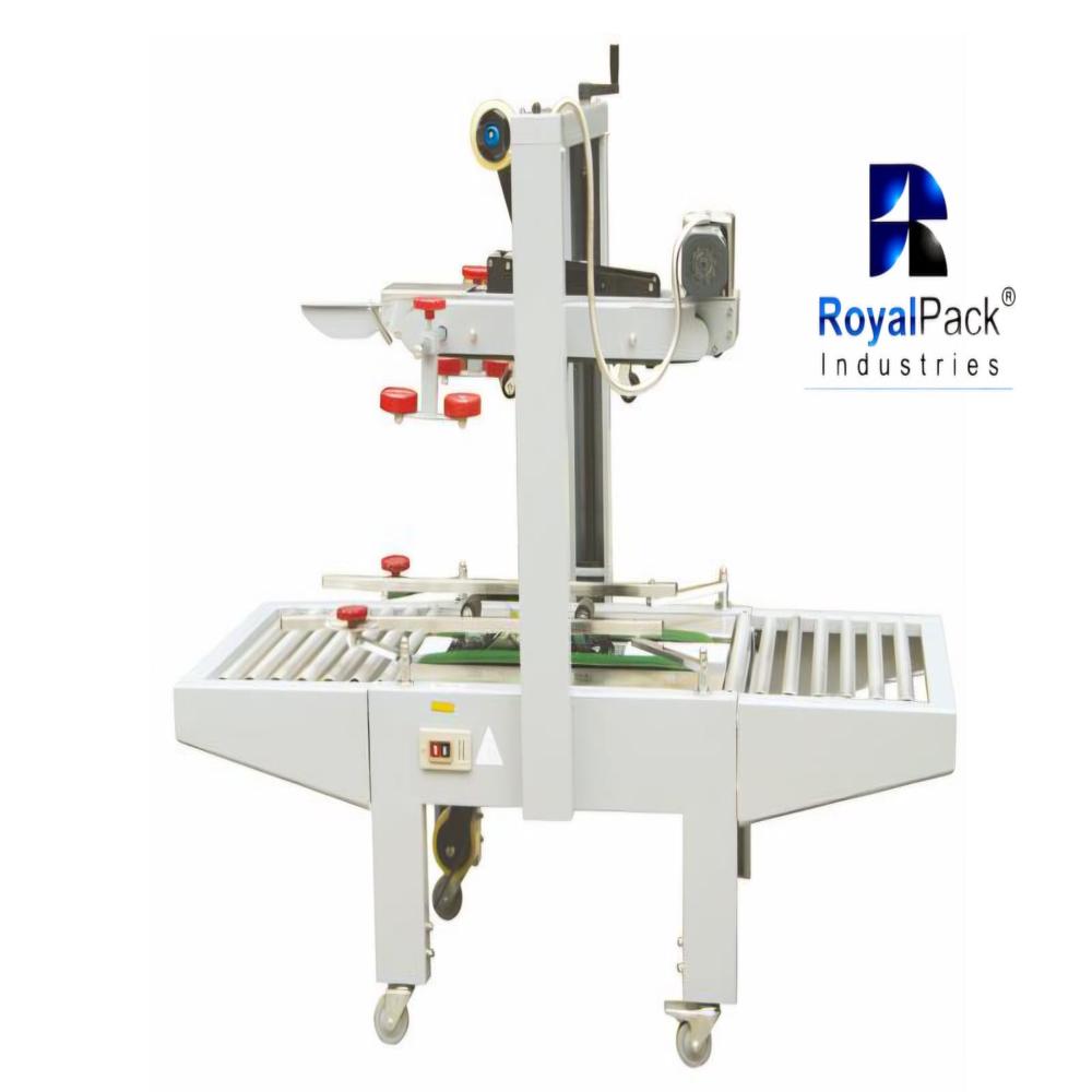 Carton Sealing Machine - Stainless Steel, Semi-automatic, White | Electric Drive Type, Non-computerized