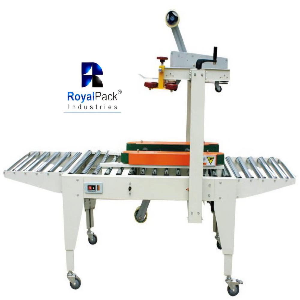 Carton Sealing Machine - Stainless Steel, Semi-automatic, White | Electric Drive Type, Non-computerized