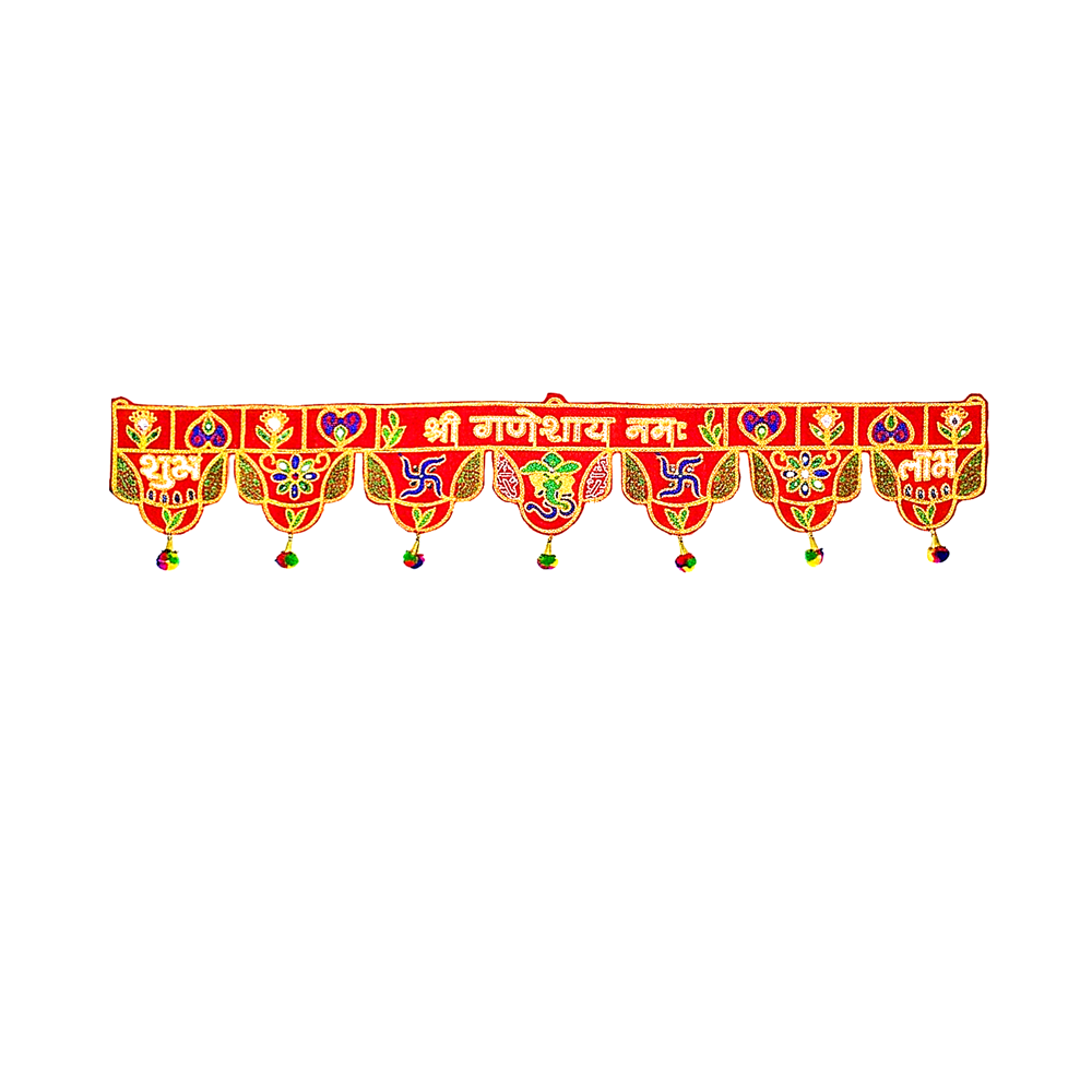 Krishna Handloom Multicolor Traditional Door Hanging C 1 - Color: Red