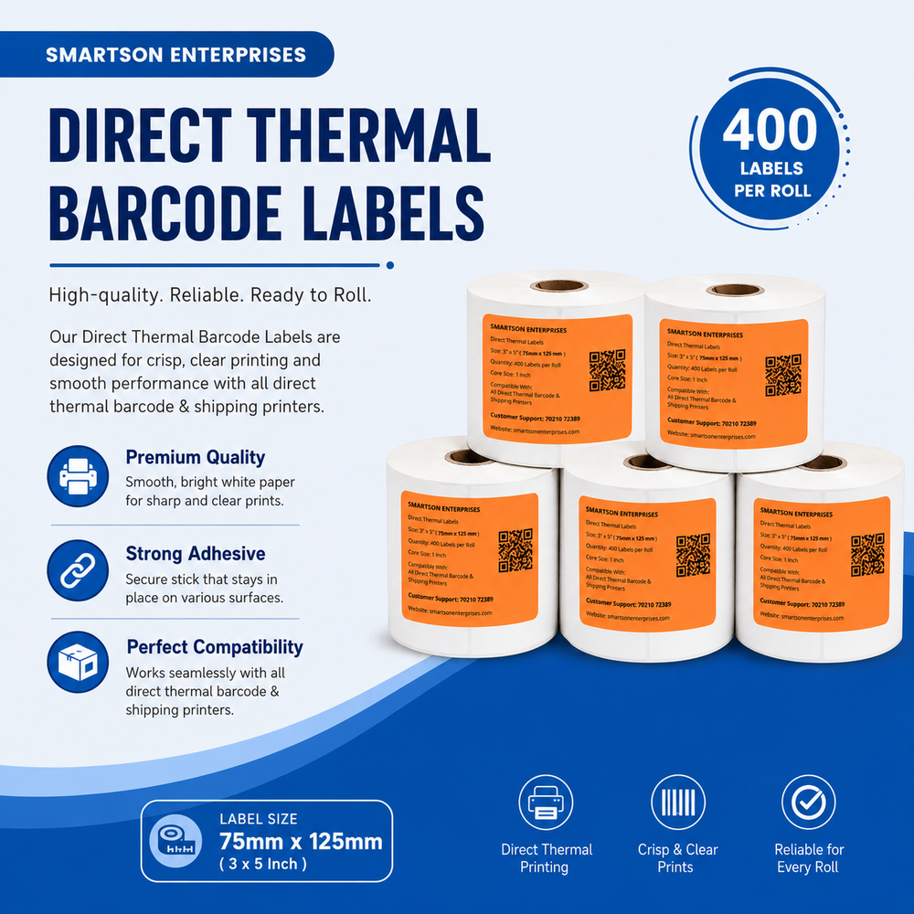 3x5 Inch Direct Thermal Barcode Labels