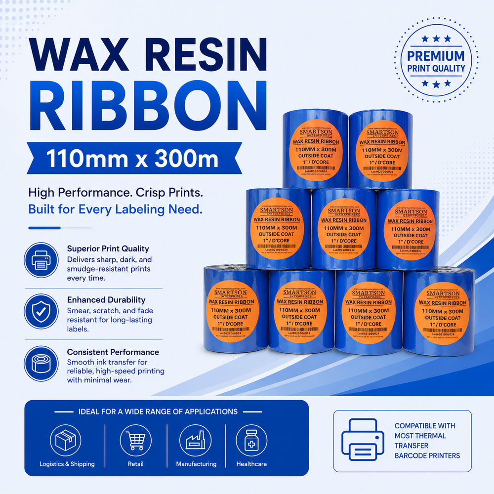 110mmx300m Wax Resin Ribbon