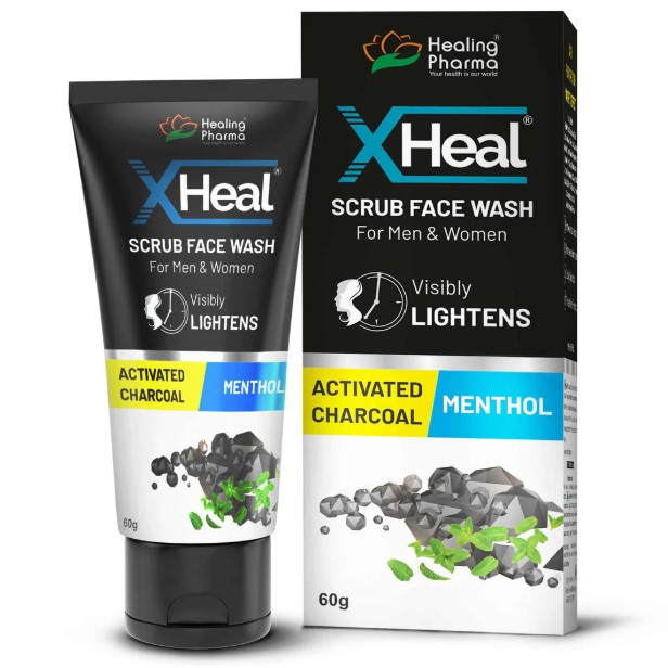 Xheal Activated Charcoal Scrub Face Wash For Men & Women - Color Code: Black