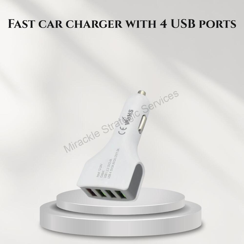C154 Fast Car Charger With 4 USB Ports