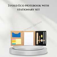 3 Fold Eco Notebook With Stationary Set