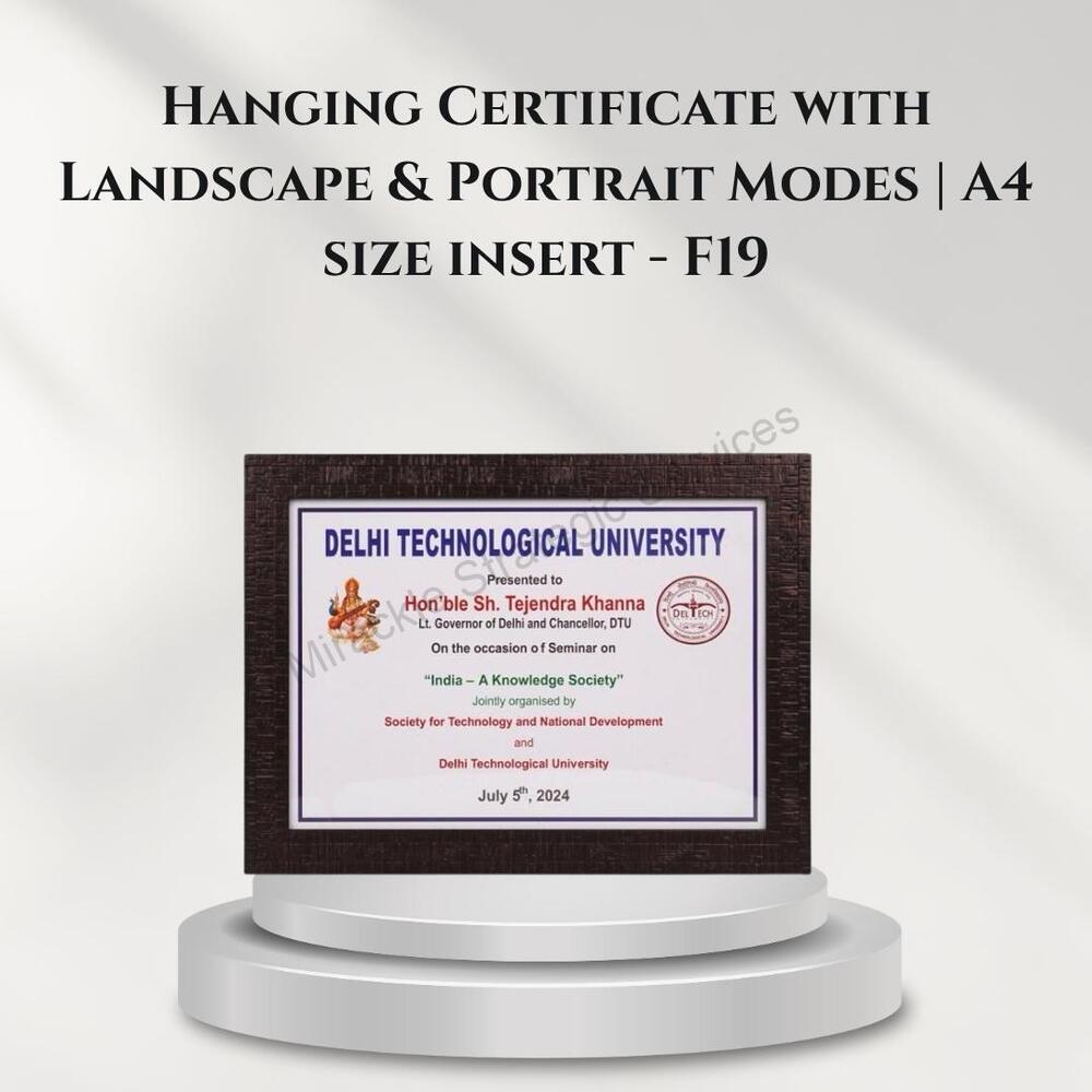 Hanging Certificate with Landscape And Portrait Modes
