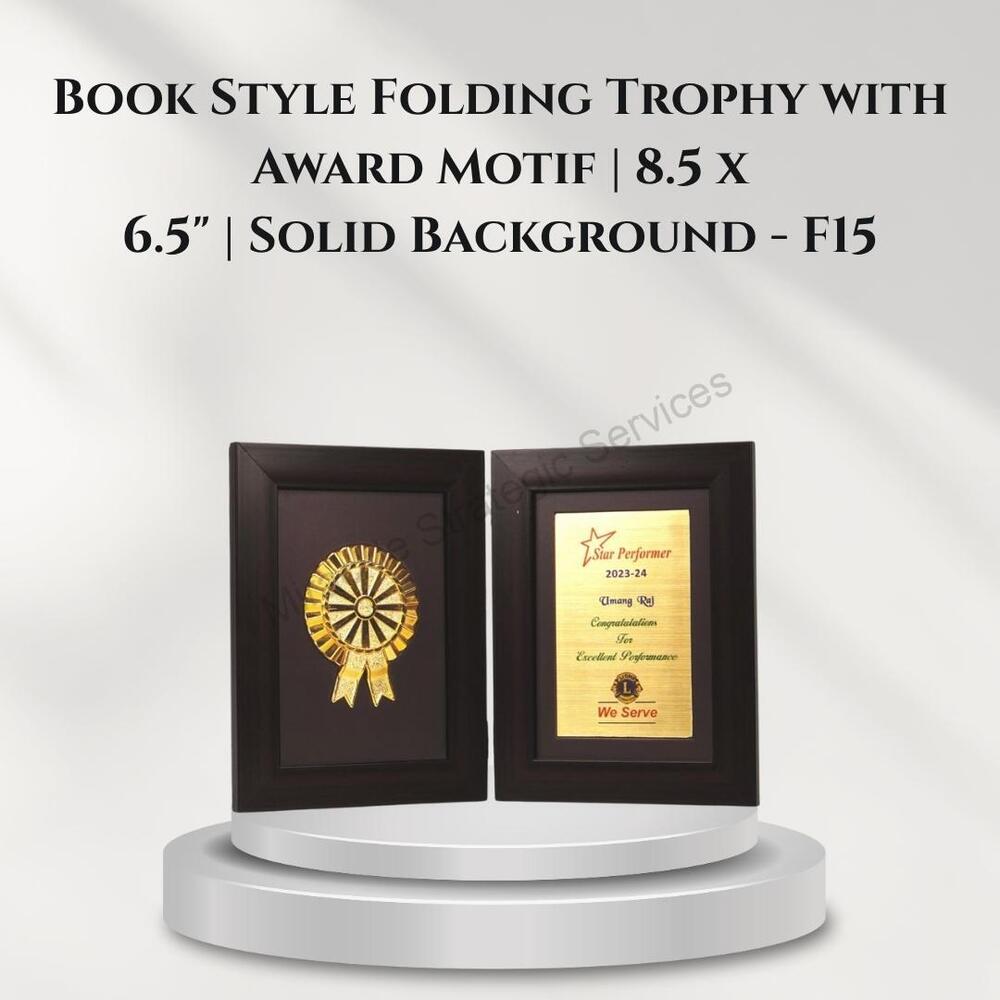 Book Style Folding Trophy with Award Motif